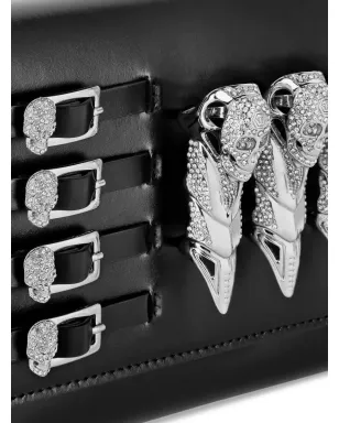 Philipp Plein バックル付きレザークラッチ ブラック - サムネイル4