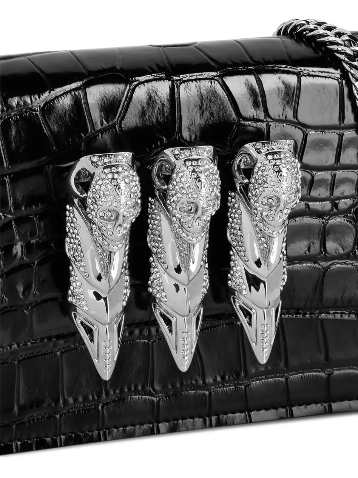 Philipp Plein ミニ カーフレザー クラッチ - ブラック - 画像4