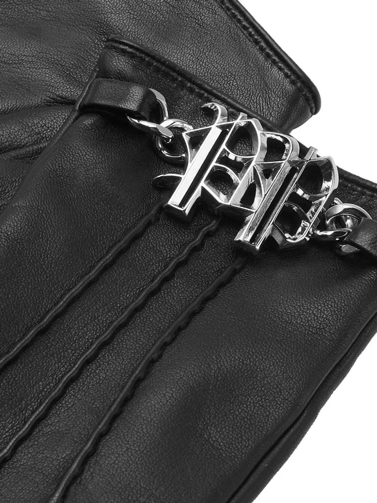 Philipp Plein ロゴプレート ナッパレザー グローブ - ブラック - 画像2