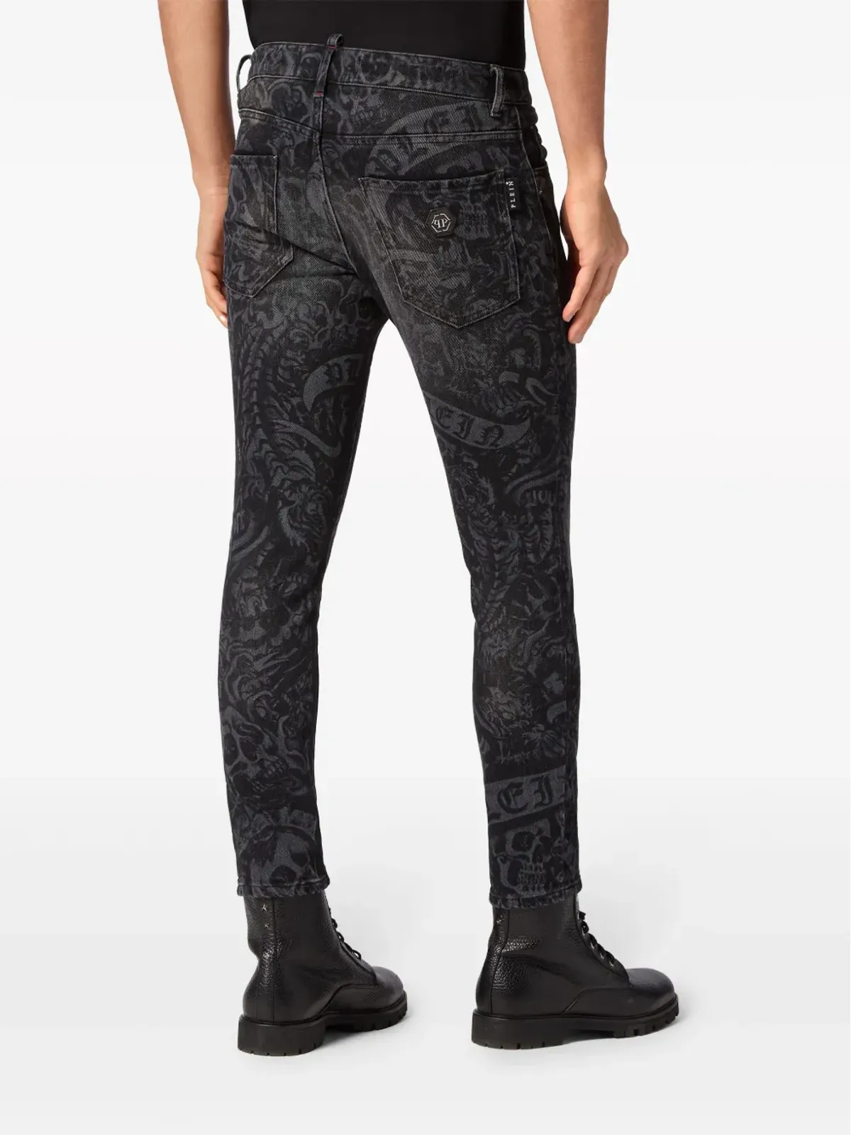Philipp Plein タトゥープリント スキニージーンズ - 画像4