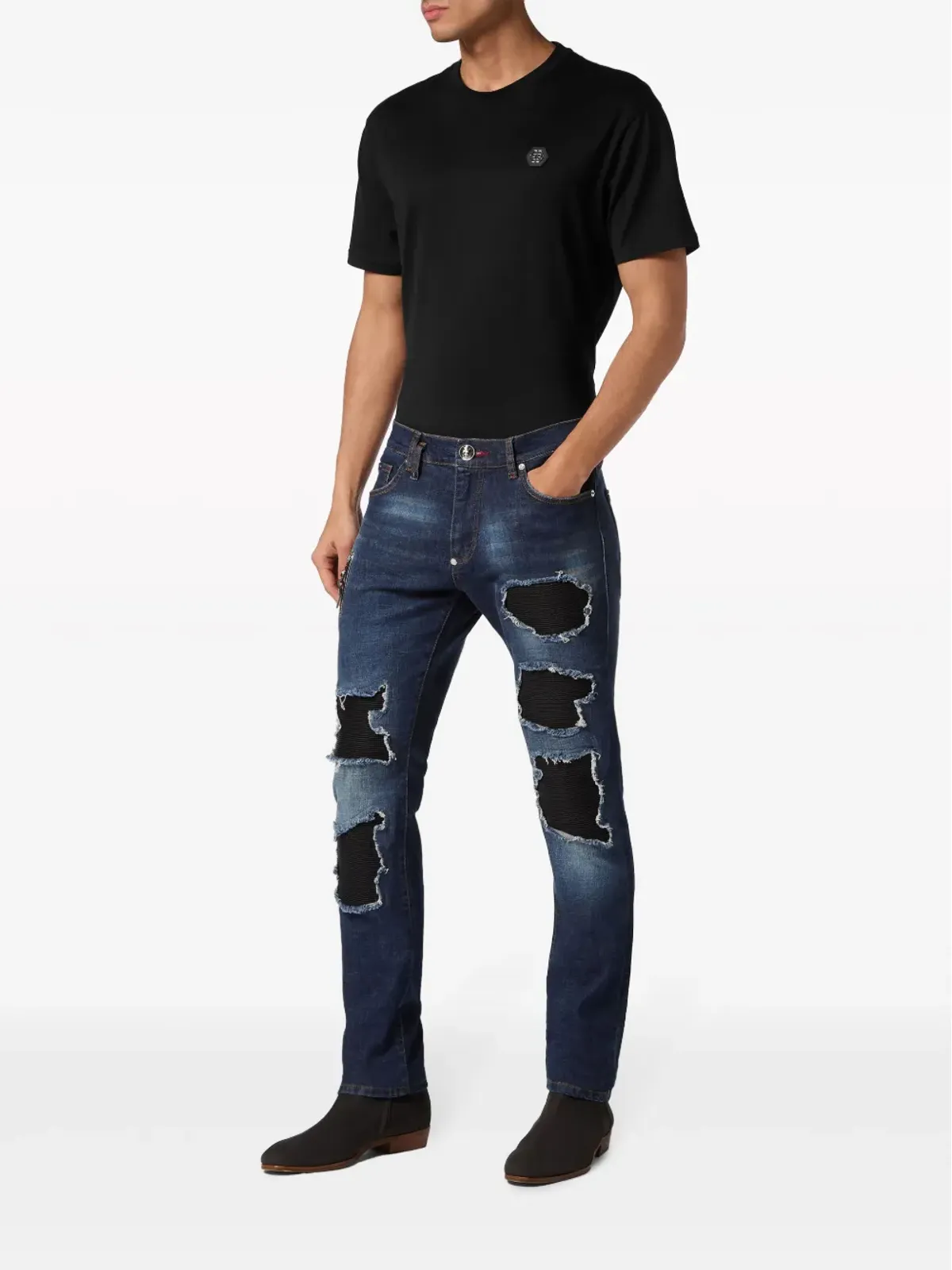Philipp Plein ロックスター リブドパネル スキニージーンズ - ブルー - 画像2
