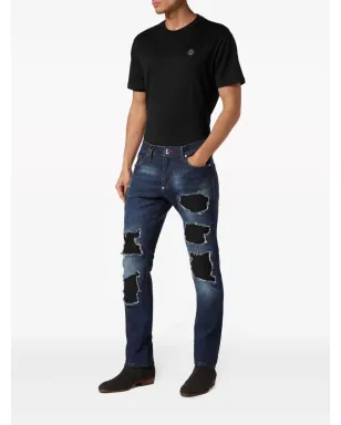 Philipp Plein ロックスター リブドパネル スキニージーンズ - ブルー - サムネイル2
