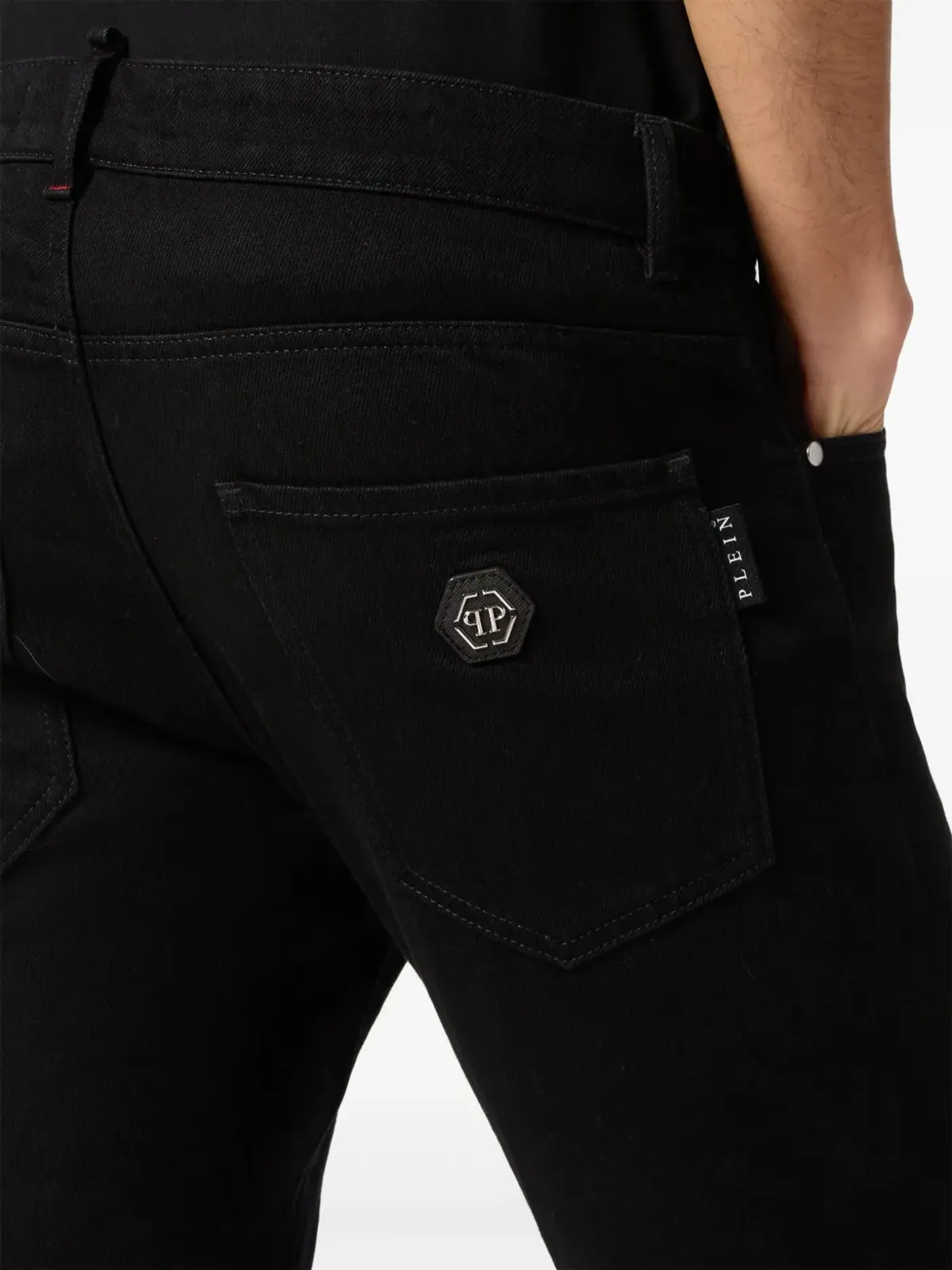 ビンテージ Philipp Plein ロゴプレート付きスキニー・ジーンズ - 画像5