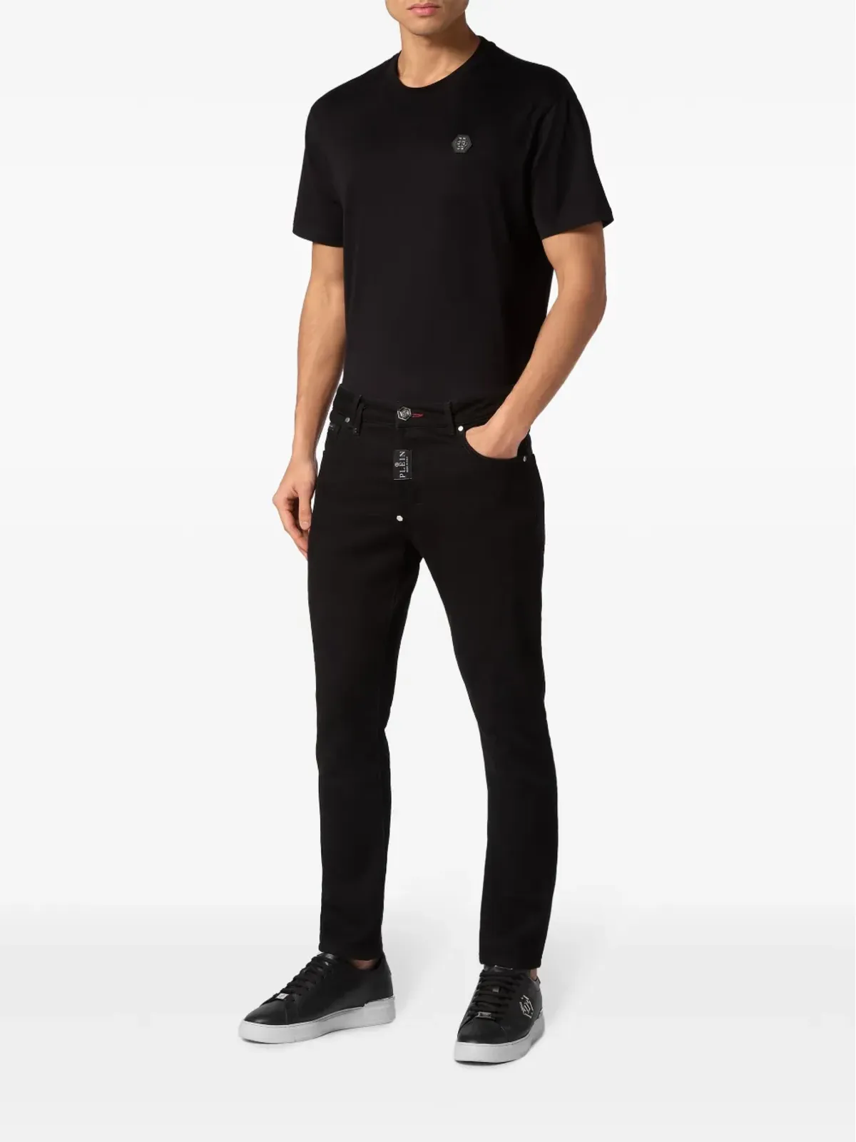 ビンテージ Philipp Plein ロゴプレート付きスキニー・ジーンズ - 画像2