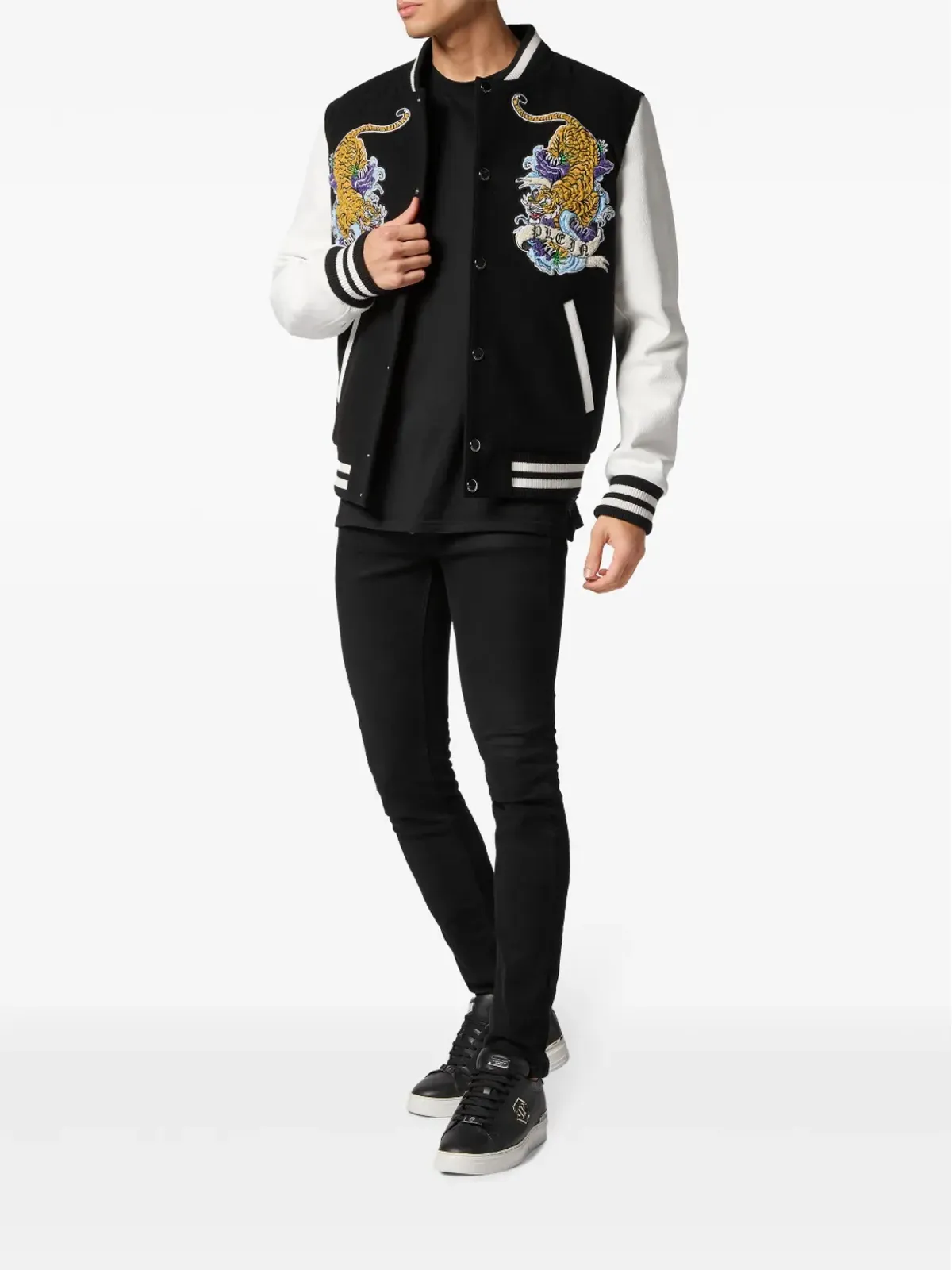 Philipp Plein タトゥーパッチ ボンバー ジャケット - 画像2