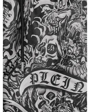Philipp Plein タトゥー柄プリント ドローコード付きスイムショーツ - ブラック - サムネイル2