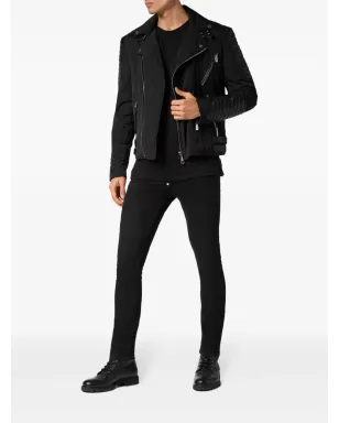 Philipp Plein パッド入りディテール レザーバイカージャケット - サムネイル2