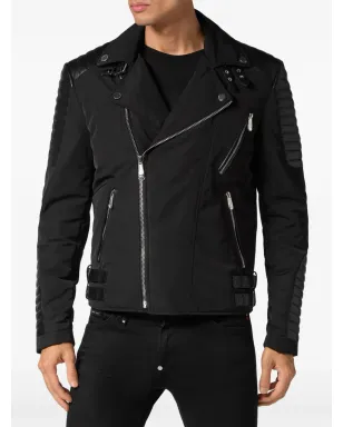 Philipp Plein パッド入りディテール レザーバイカージャケット - サムネイル3