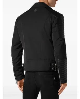 Philipp Plein パッド入りディテール レザーバイカージャケット - サムネイル4