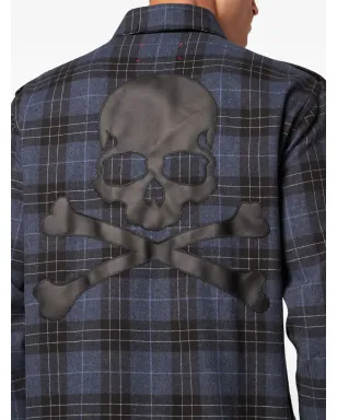 Philipp Plein スカルボーンズプリント コットンシャツ - ブルー - サムネイル4