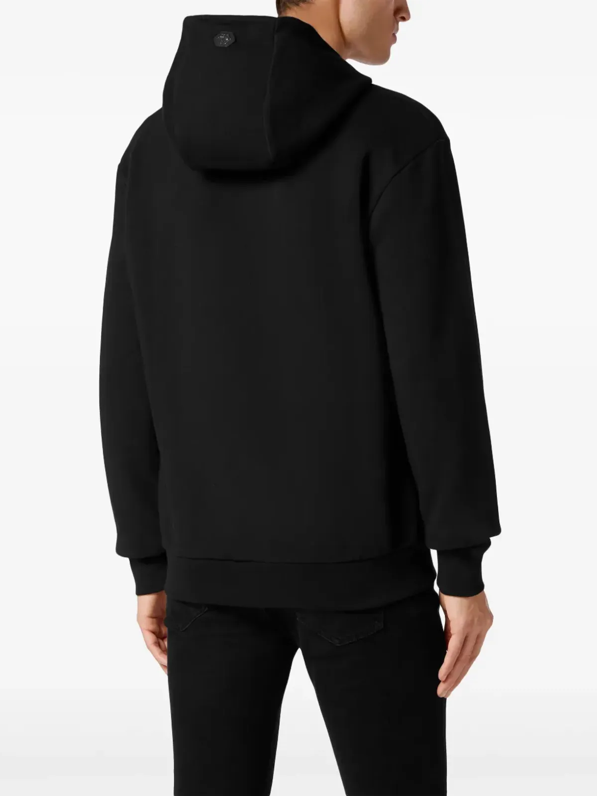 Philipp Plein スカルロゴプリント コットン フーディ - ブラック - 画像4