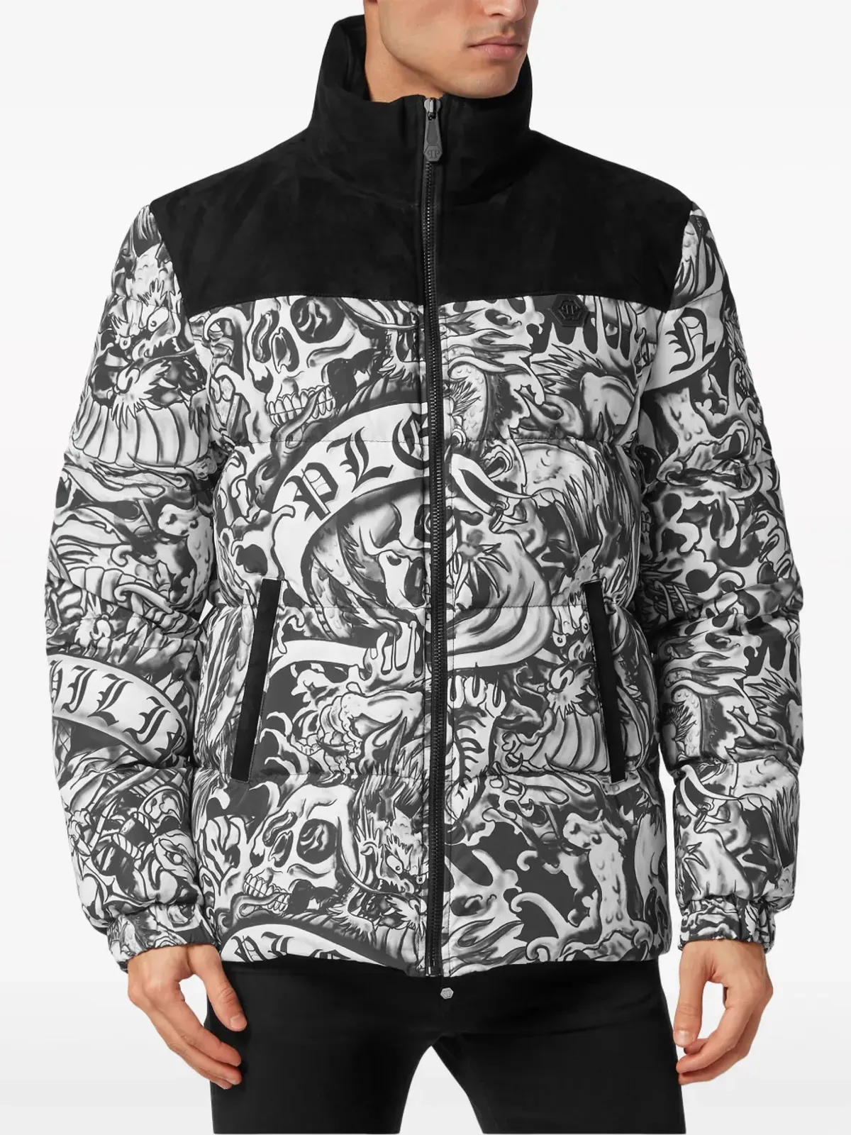 Philipp Plein タトゥープリント ダウンジャケット - ブラック - 画像3