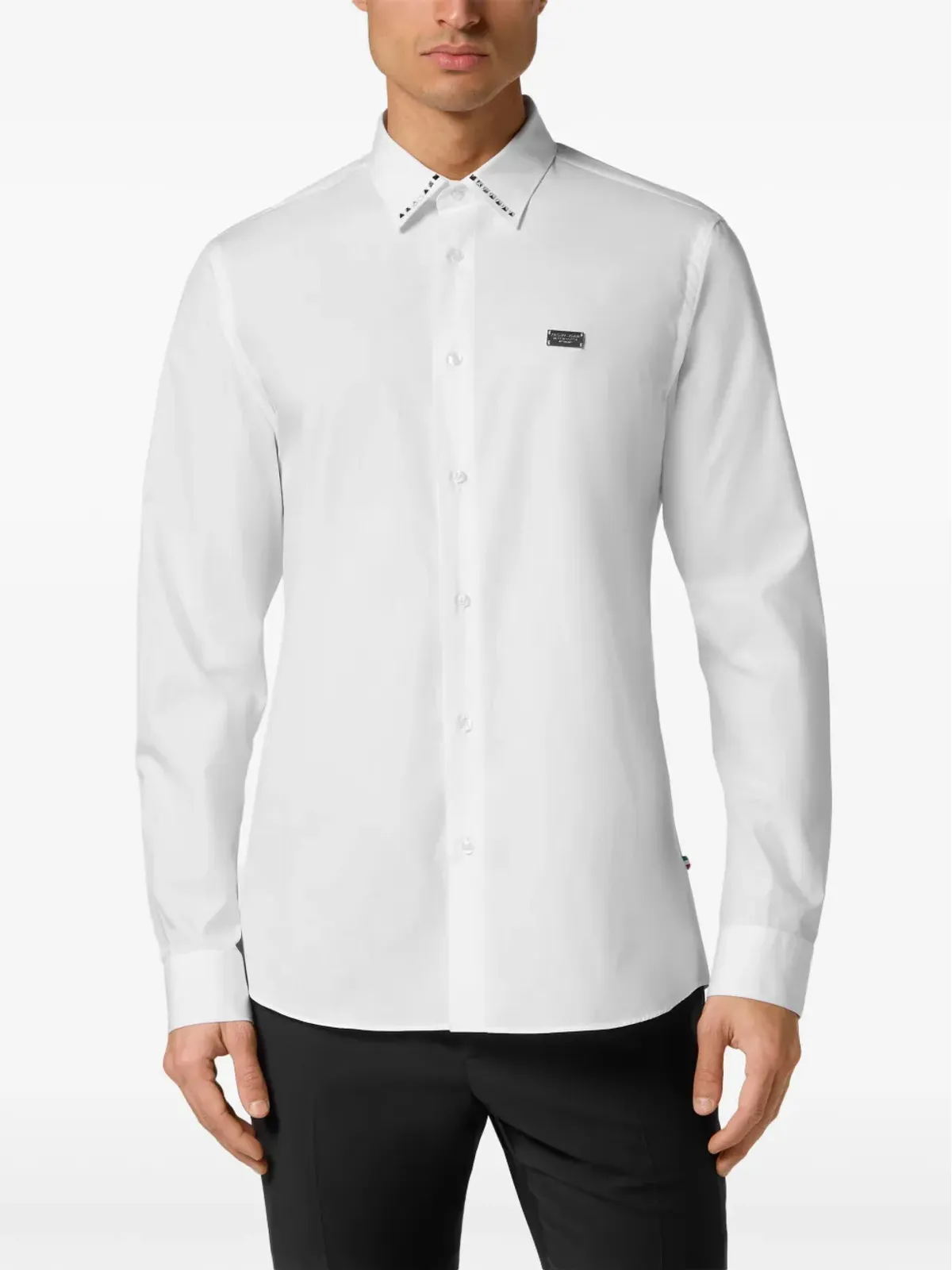Philipp Plein スタッドディテール入りポプリンシャツ - 画像2