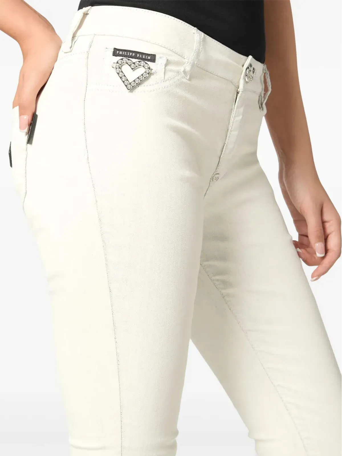 Philipp Plein クリスタルハート ジーンズ - 画像5