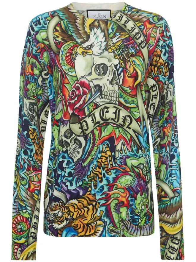 Philipp Plein Philipp Plein タトゥー柄ニットの商品画像