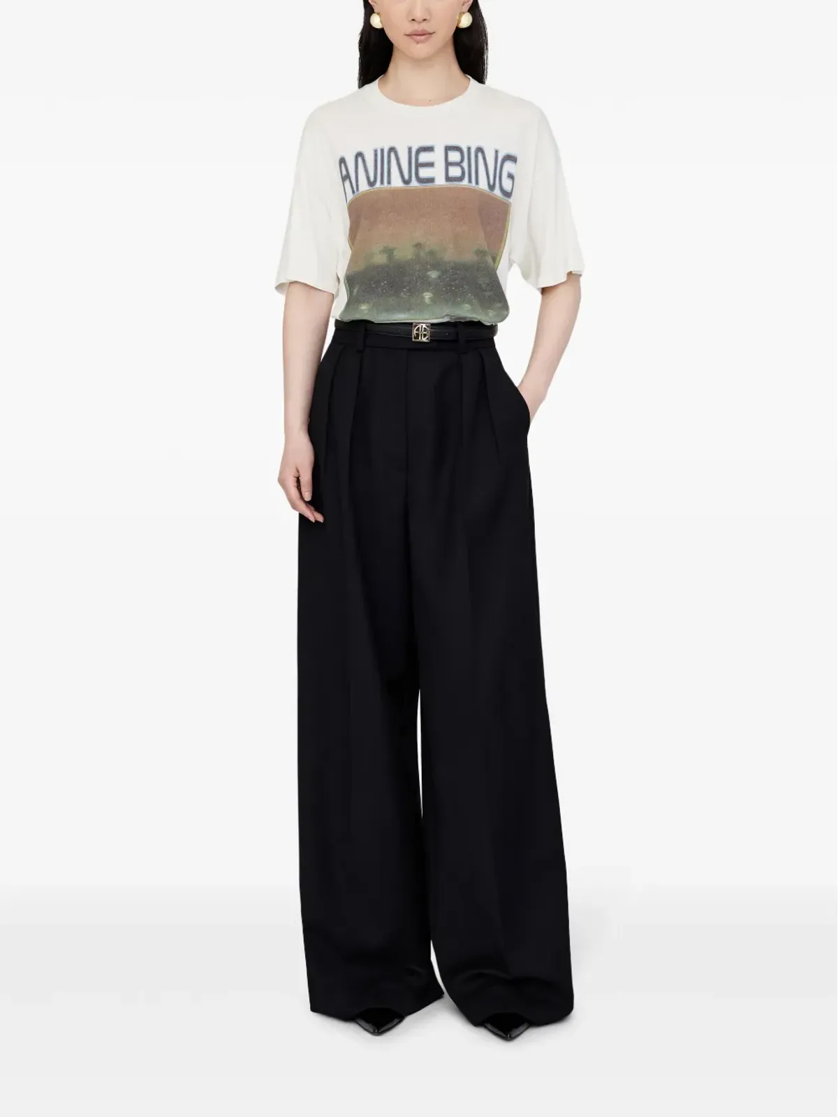 ANINE BING ケイド・マッシュルーム Tシャツ - 画像2