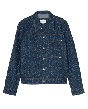 Maison Kitsuné 幾何学模様デニムジャケット ブルー - サムネイル1