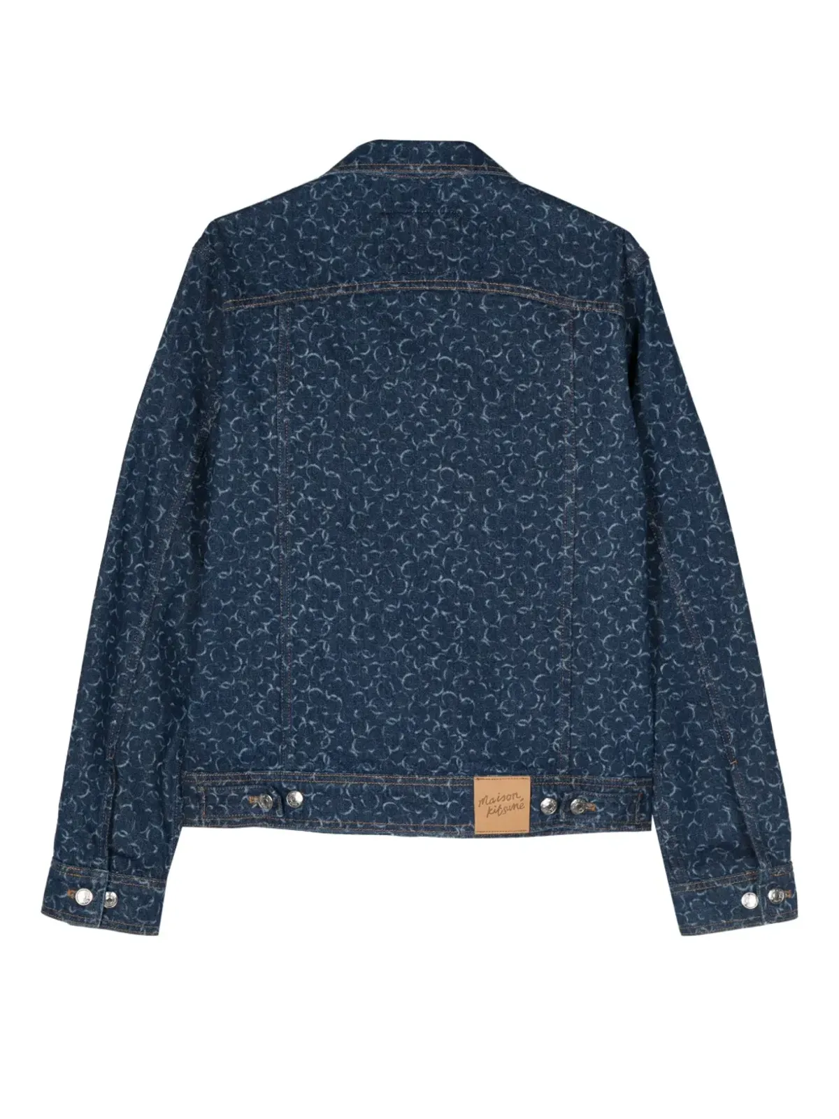 Maison Kitsuné 幾何学模様デニムジャケット ブルー - 画像2