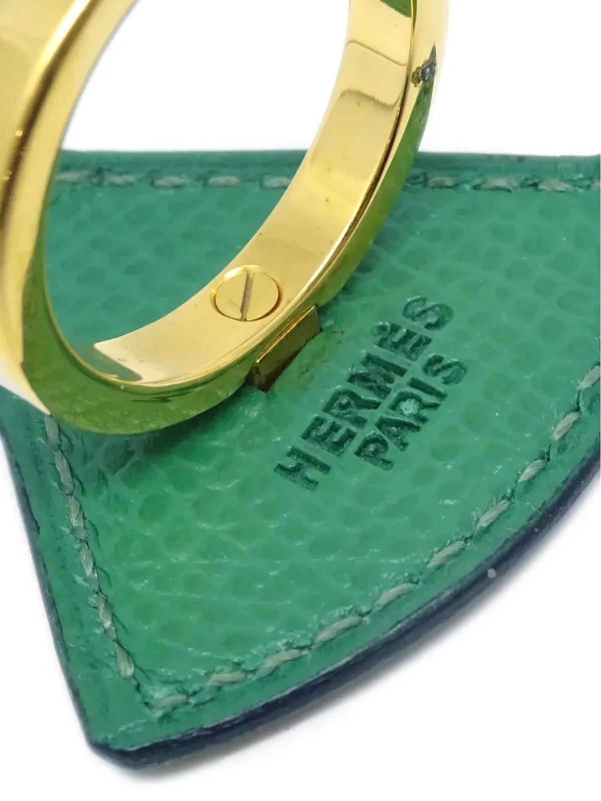 Hermès ビンテージ 1990年代〜2000年代 三角スカーフリング ゴールド - 画像3