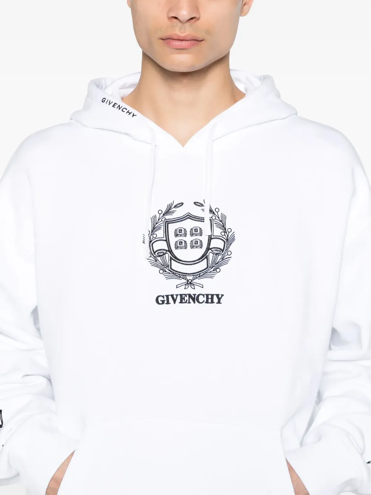 Givenchy ロゴ刺繍コットンフーディー - 画像5
