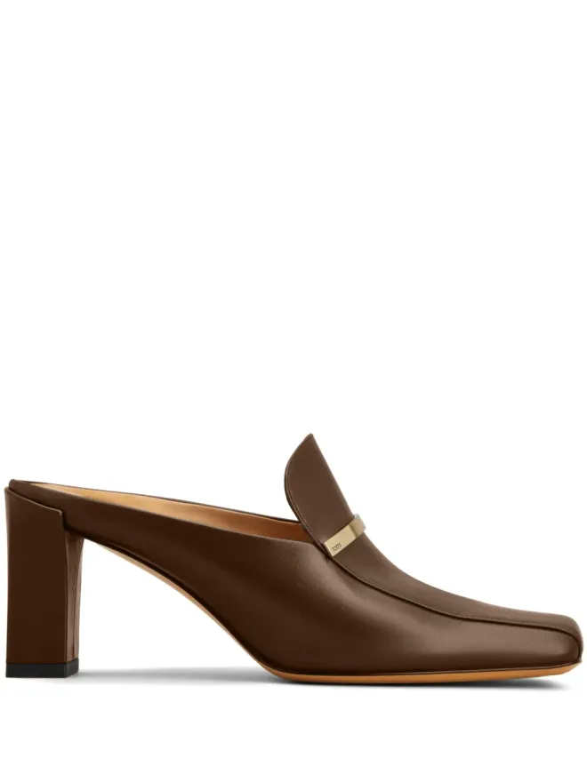 Tod's Tod's ロゴプレート レザー ミュール - ブラウンの商品画像