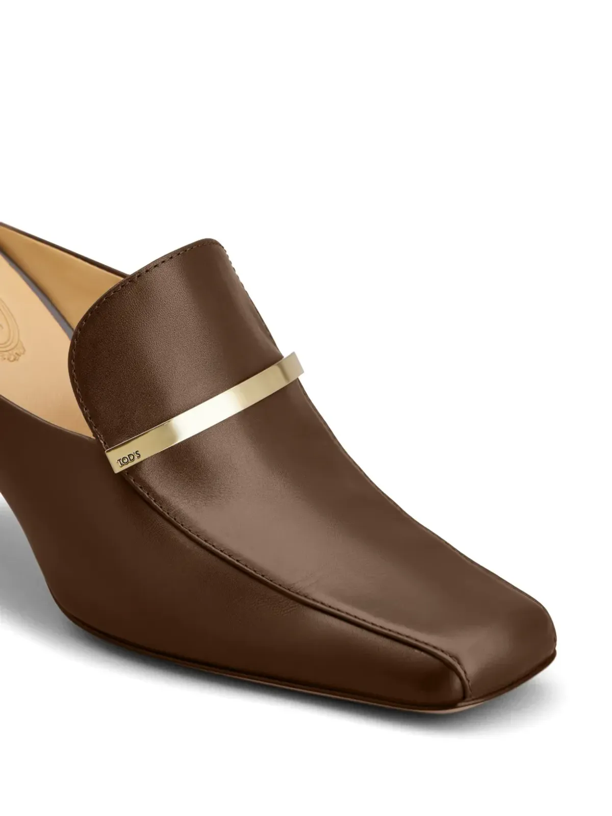Tod's ロゴプレート レザー ミュール - ブラウン - 画像5