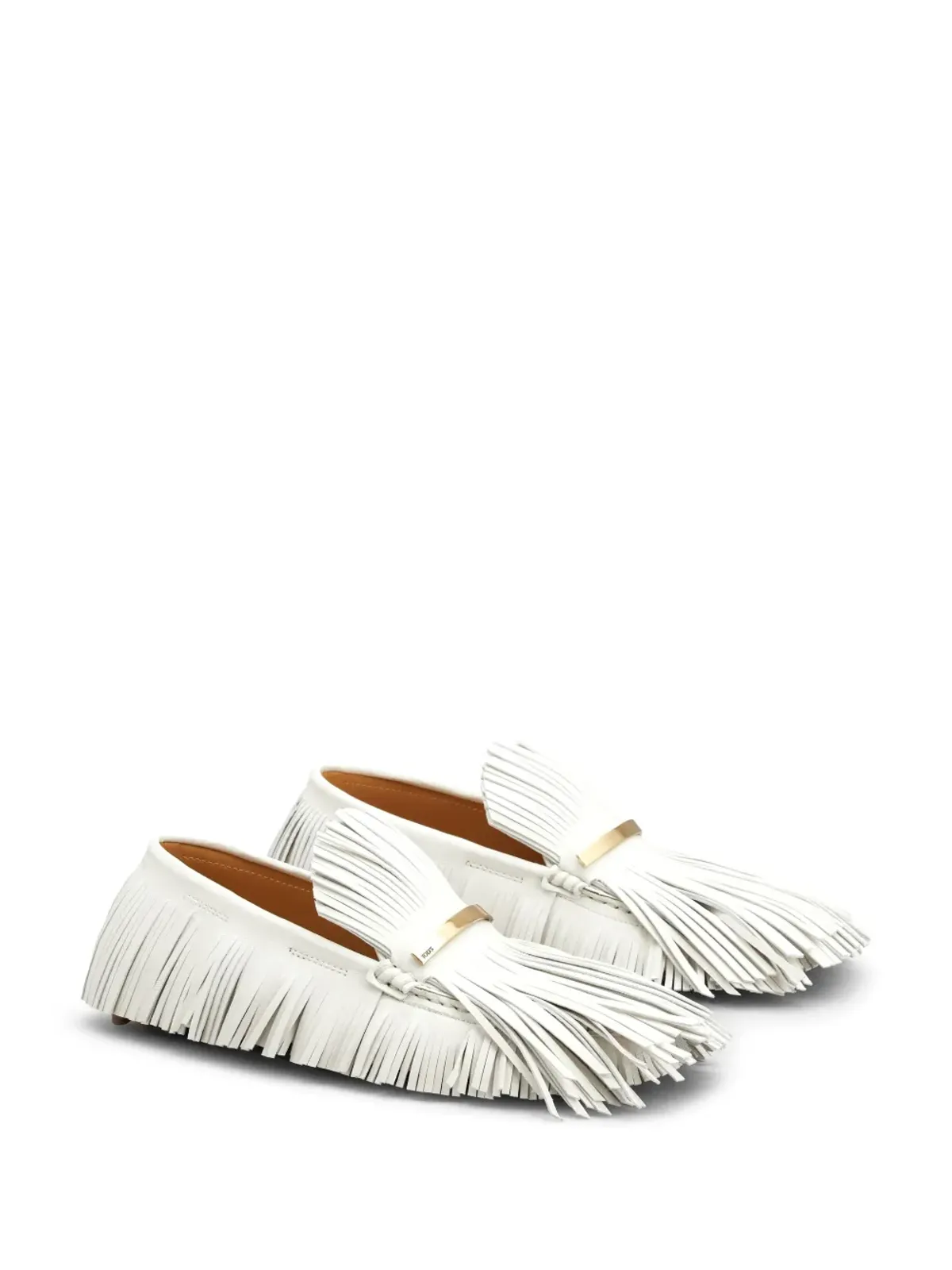 Tod's ロゴプレート付きレザー ローファー - ホワイト - 画像2