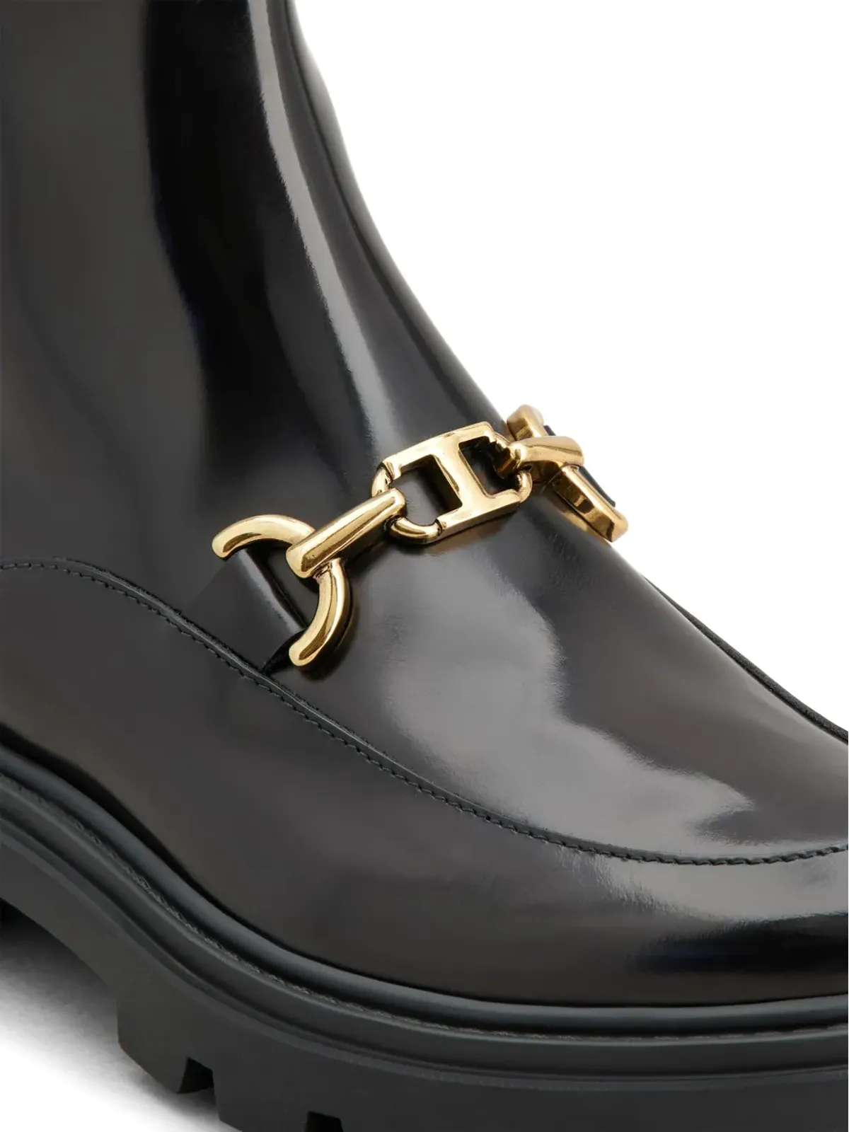 Tod's ロゴプレート レザー アンクルブーツ - ブラック - 画像5