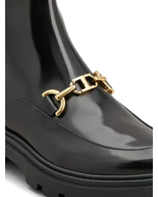 Tod's ロゴプレート レザー アンクルブーツ - ブラック - サムネイル5