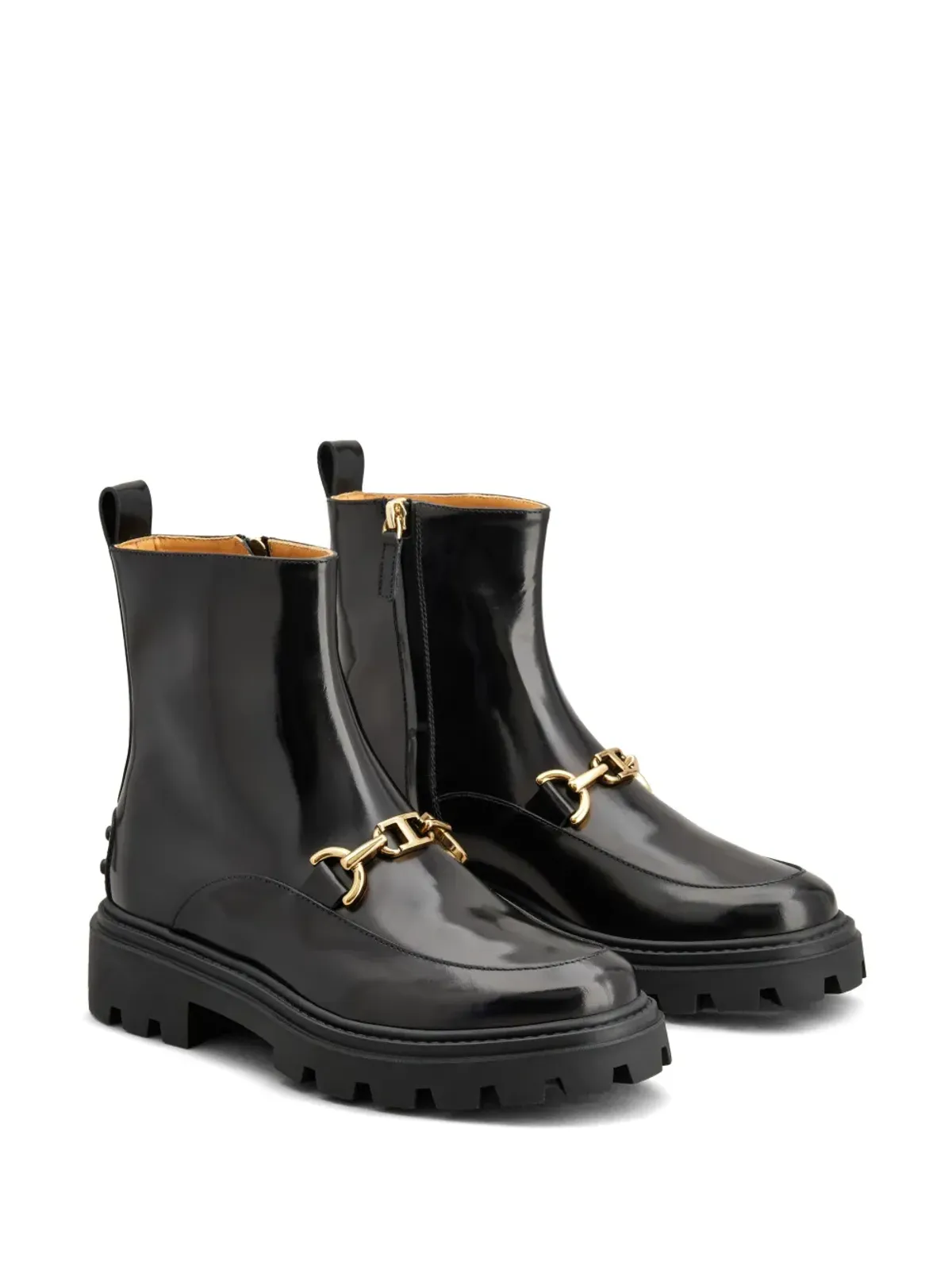 Tod's ロゴプレート レザー アンクルブーツ - ブラック - 画像2