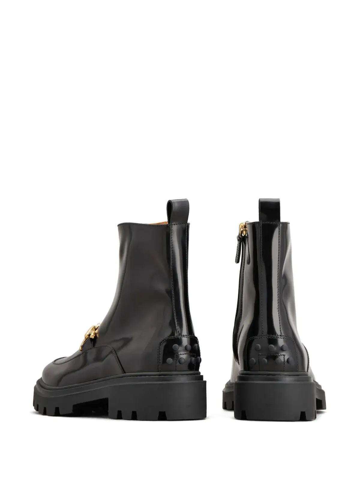 Tod's ロゴプレート レザー アンクルブーツ - ブラック - 画像3