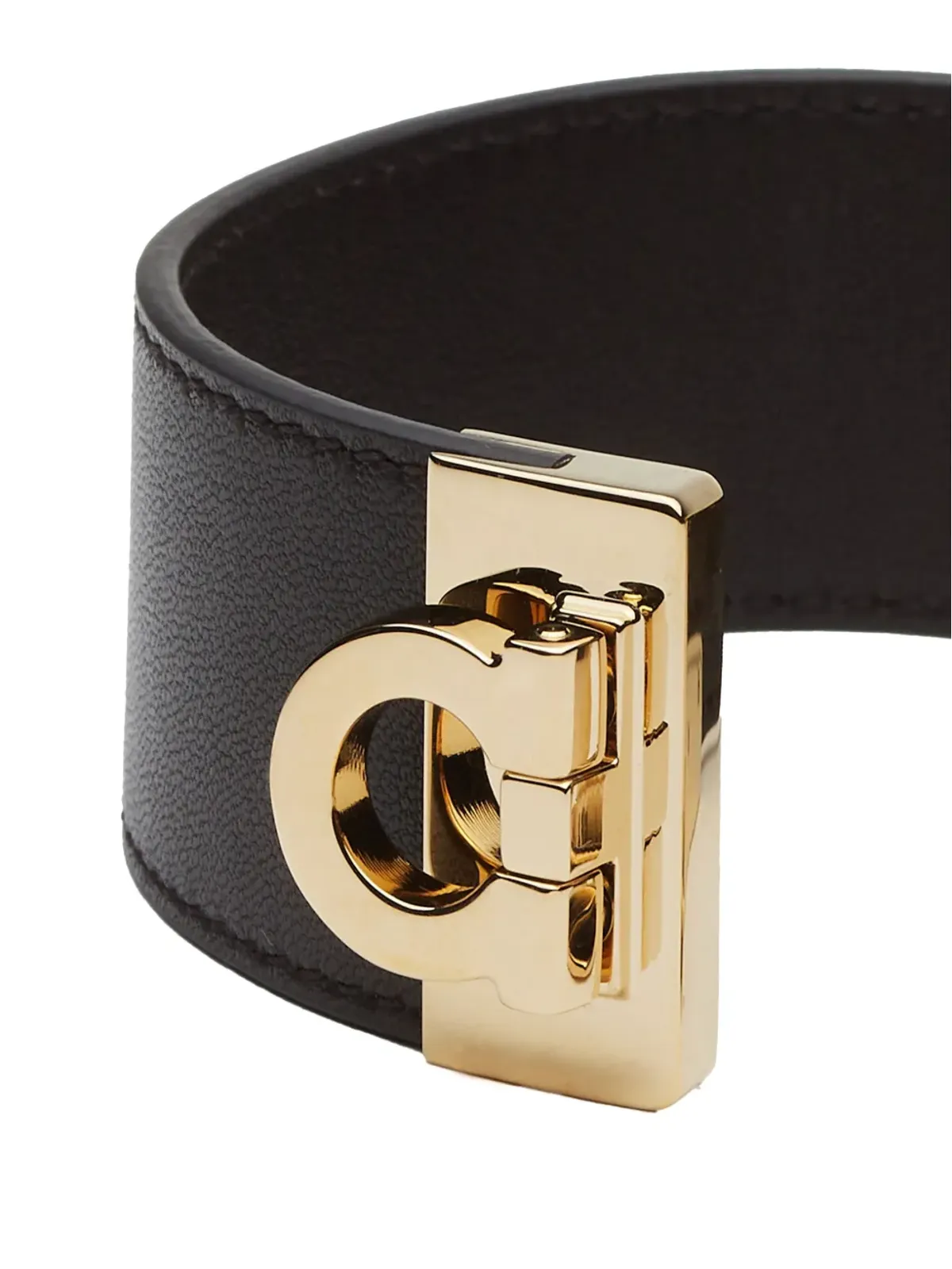 Ferragamo ガンチーニ レザー ブレスレット - ブラック - 画像2
