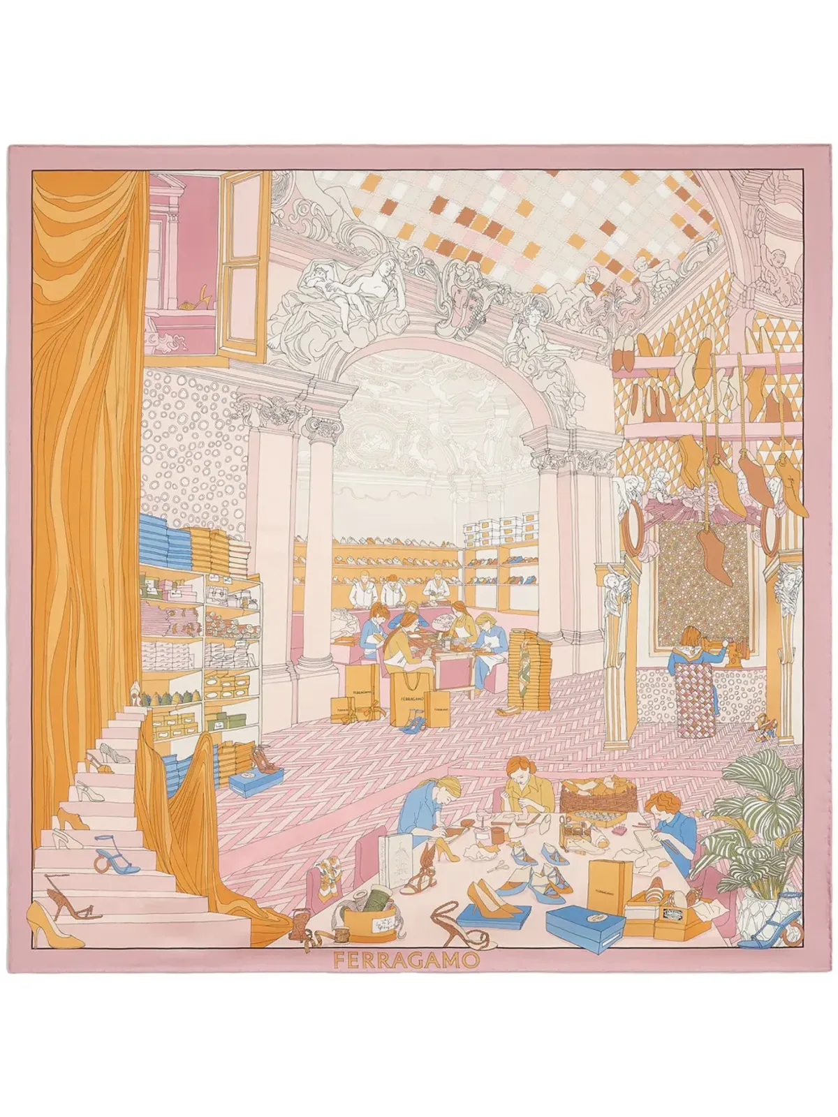 Ferragamo グラフィックプリント シルクスカーフ - 画像1