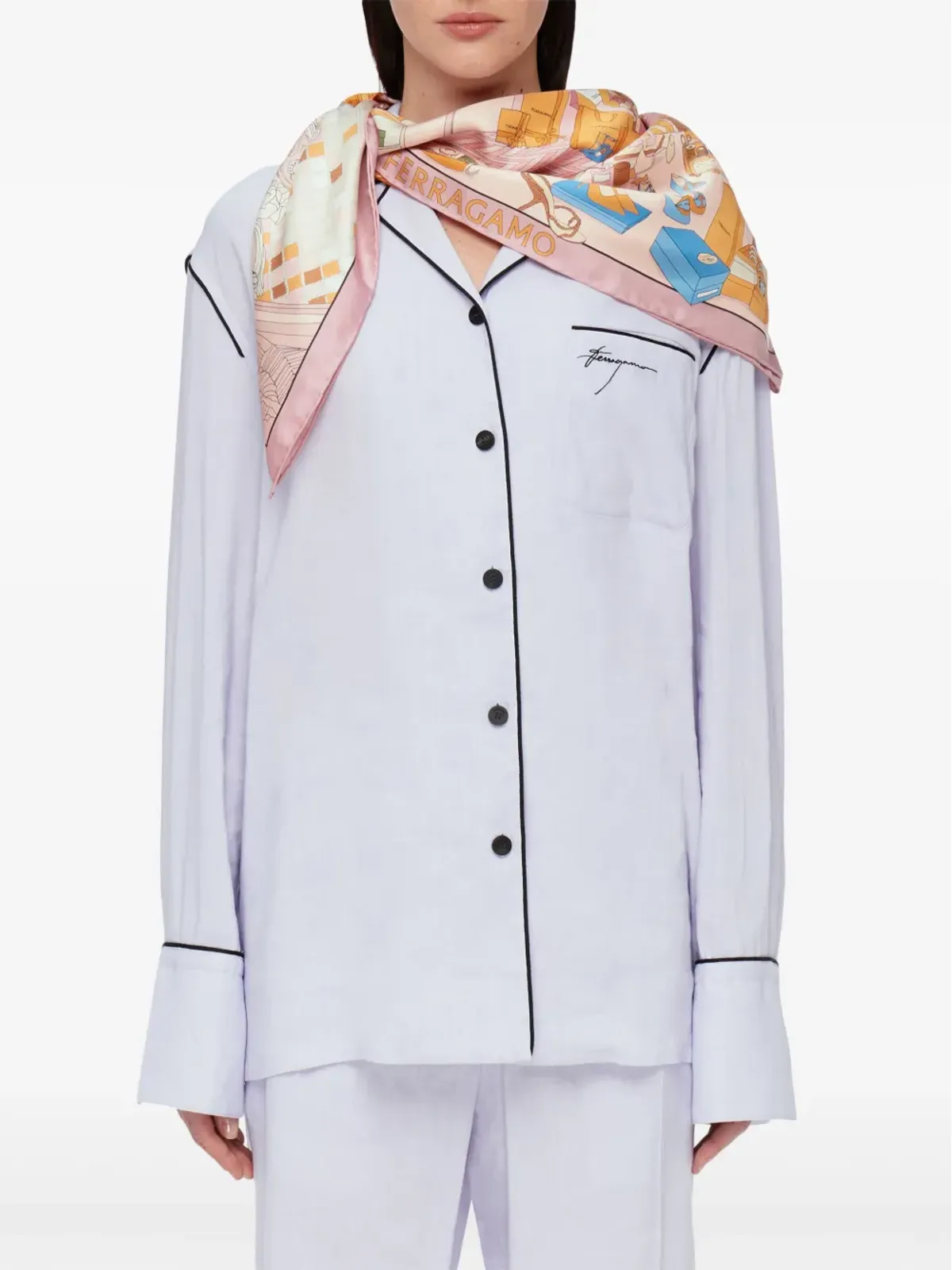 Ferragamo グラフィックプリント シルクスカーフ - 画像4