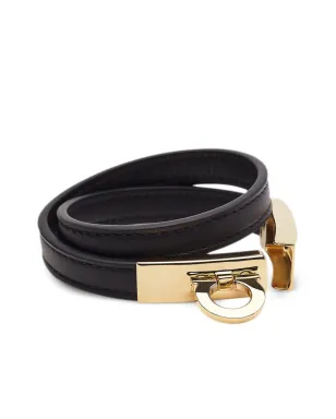 Ferragamo ガンチーニ ダブルツイスト ブレスレット - ブラック - サムネイル3