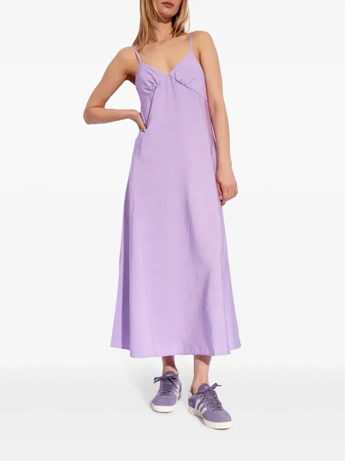 Maison Kitsuné ノースリーブ フレアドレス パープル - 画像2