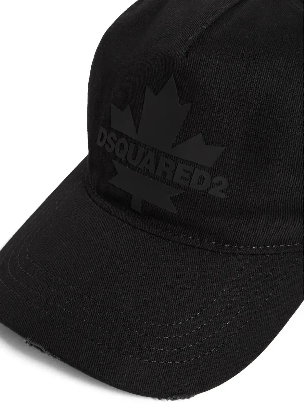 DSQUARED2 メープルリーフアップリケ ベースボールキャップ 黒 - 画像3