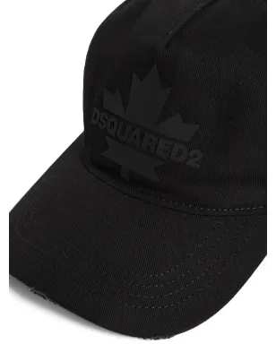 DSQUARED2 メープルリーフアップリケ ベースボールキャップ 黒 - サムネイル3
