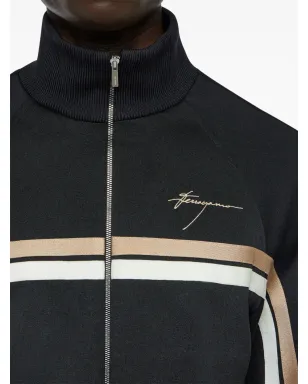 Ferragamo ロゴ入りジップアップジャケット - ブラック - サムネイル5
