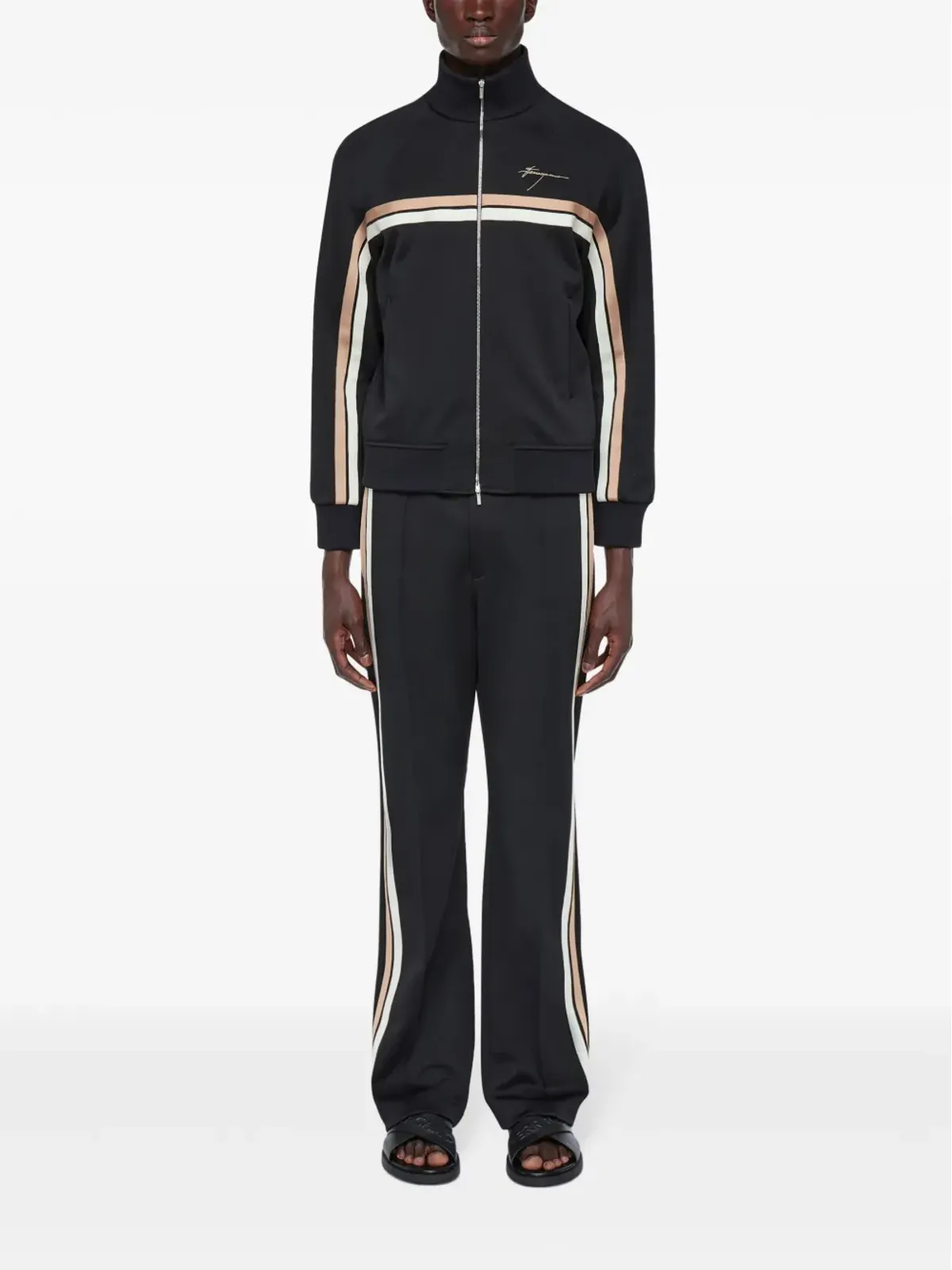 Ferragamo ロゴ入りジップアップジャケット - ブラック - 画像2
