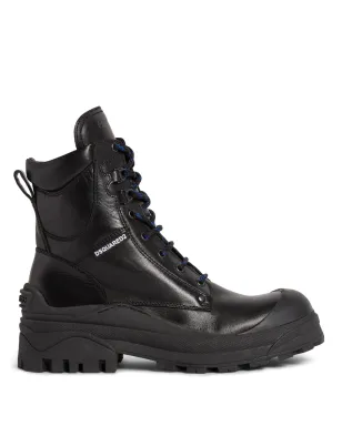 DSQUARED2 パネルドデザイン レザー ブーツ - ブラック - サムネイル1