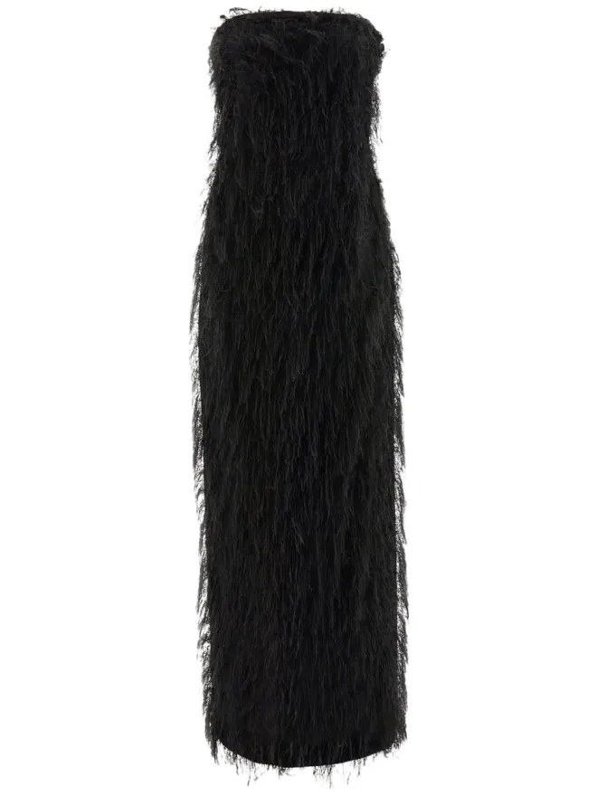 FERRAGAMO Ferragamo フリンジ付きマキシドレス - ブラックの商品画像