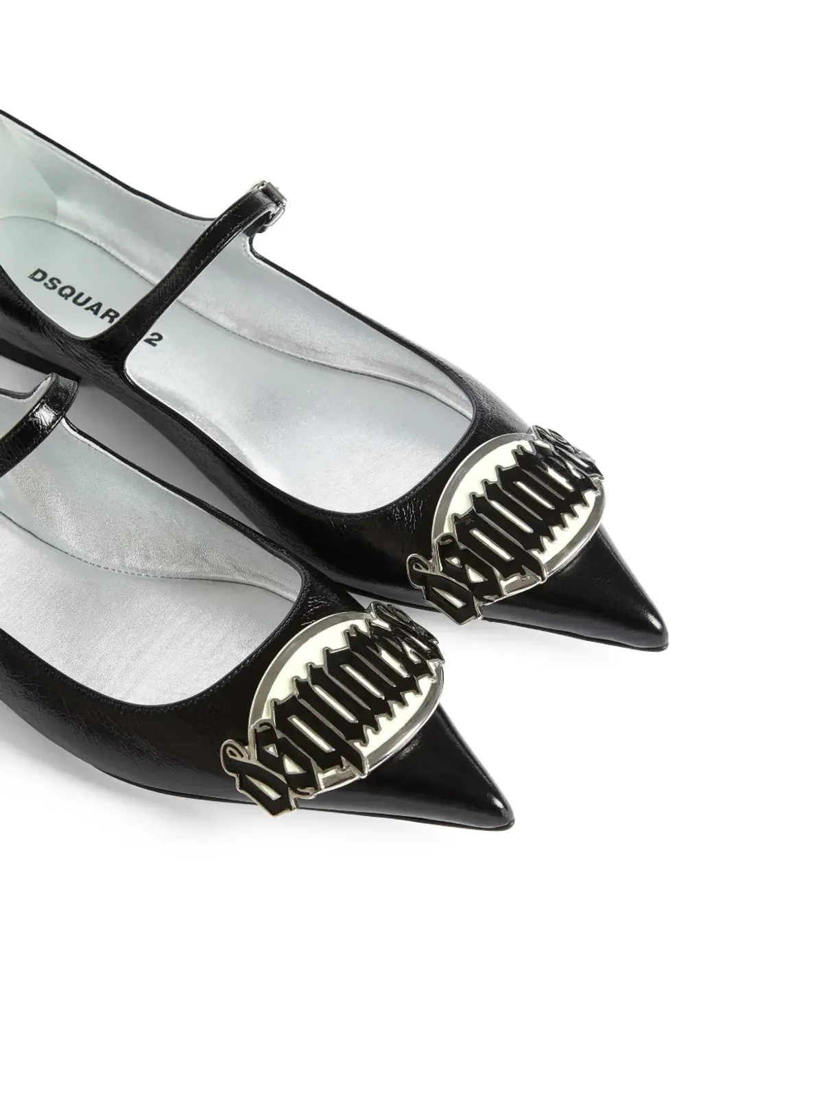 DSQUARED2 ゴシック調のレザー バレリーナシューズ - 画像5