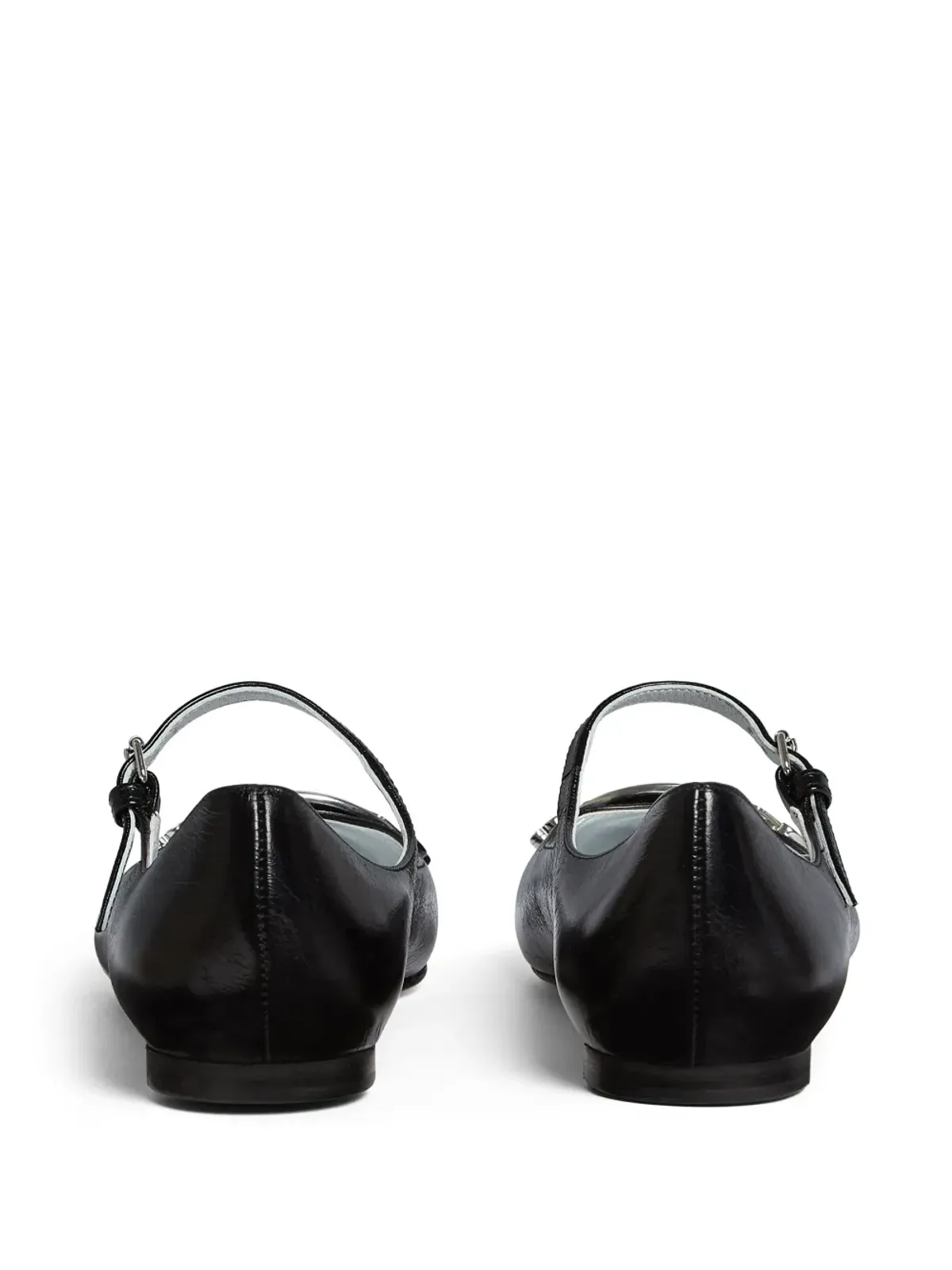 DSQUARED2 ゴシック調のレザー バレリーナシューズ - 画像3