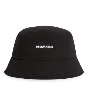 DSQUARED2 ロゴプリント コットン バケットハット - ブラック - サムネイル1