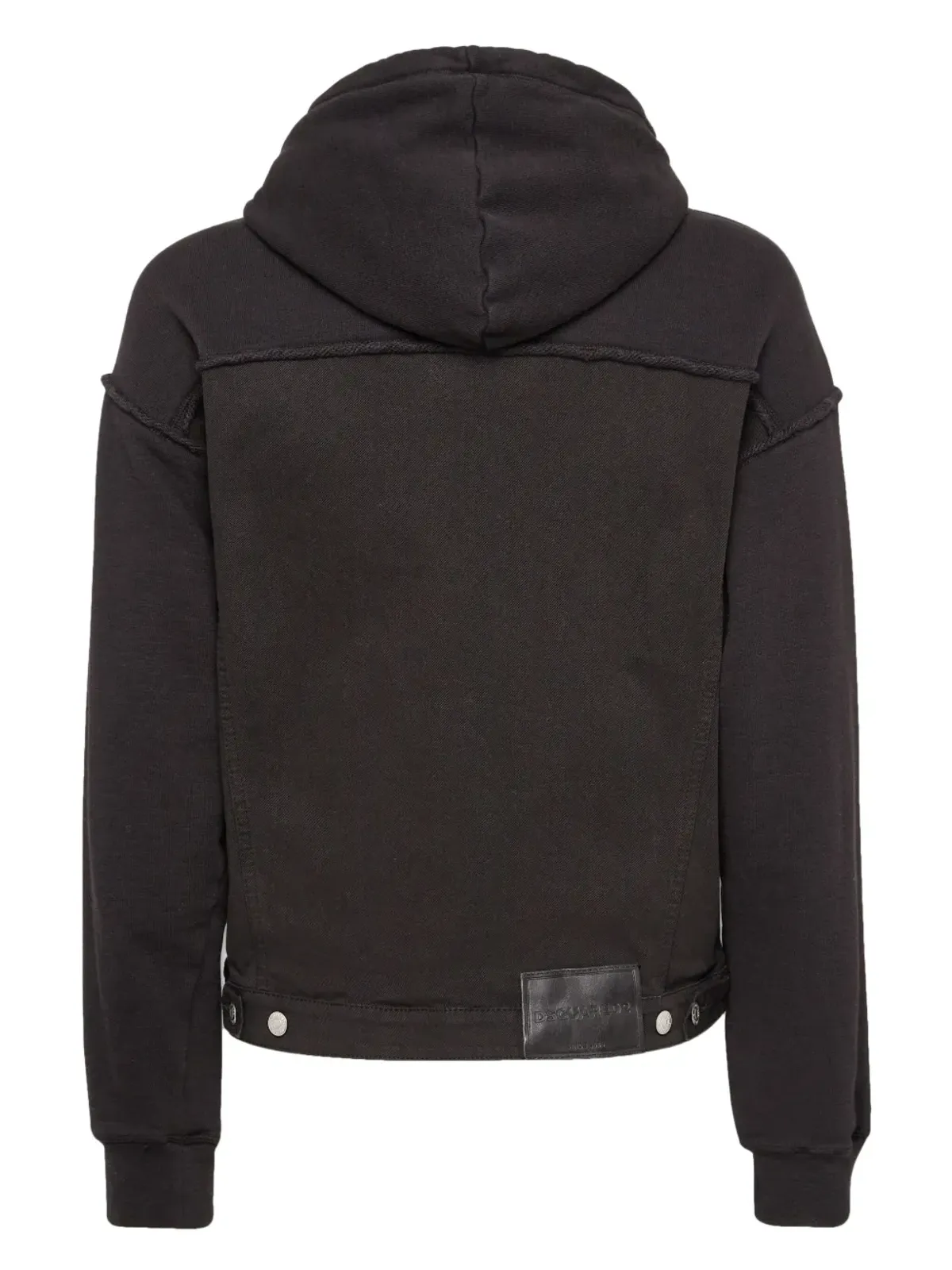 DSQUARED2 レイヤードフード付きデニムジャケット ブラック - 画像2