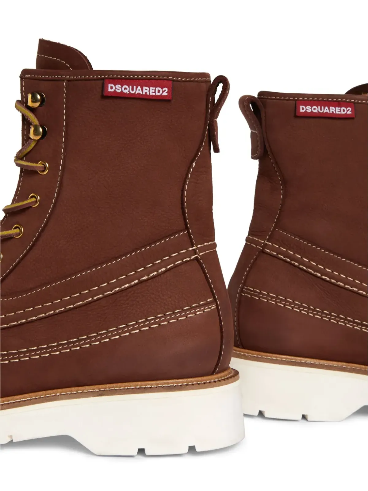 DSQUARED2 立ち上がり縫い目のレザーブーツ - 画像4
