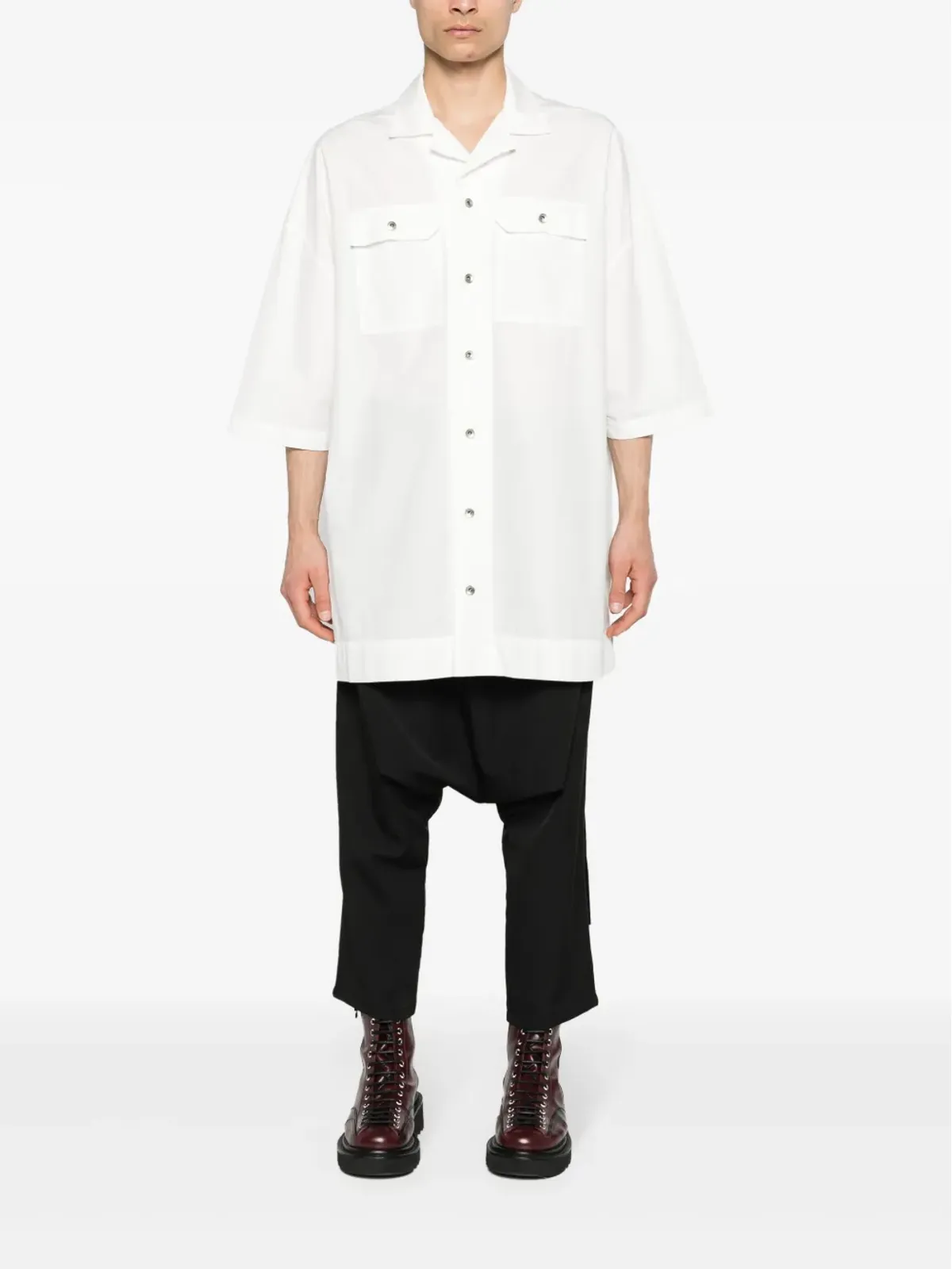 Rick Owens DRKSHDW Magnum Tommy コットン ロングシャツ - 画像2