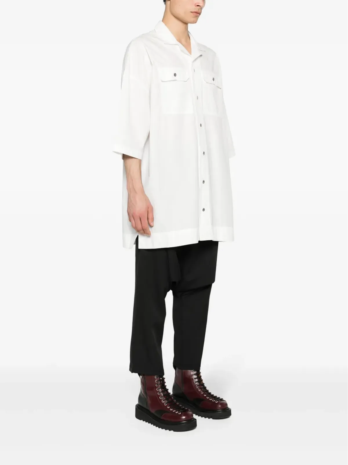 Rick Owens DRKSHDW Magnum Tommy コットン ロングシャツ - 画像3