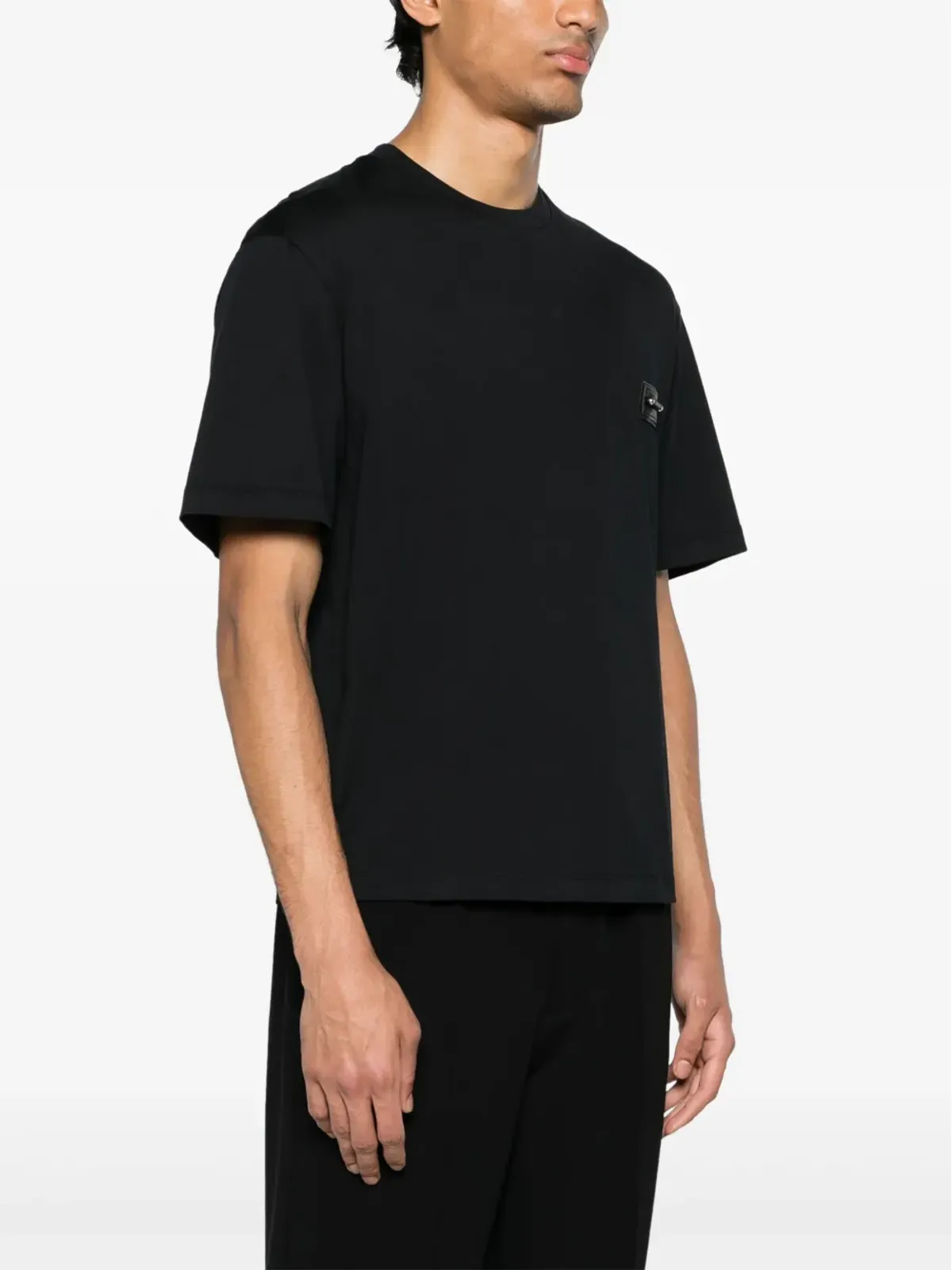 Neil Barrett ピアシングパッチ コットン Tシャツ ブラック - 画像3